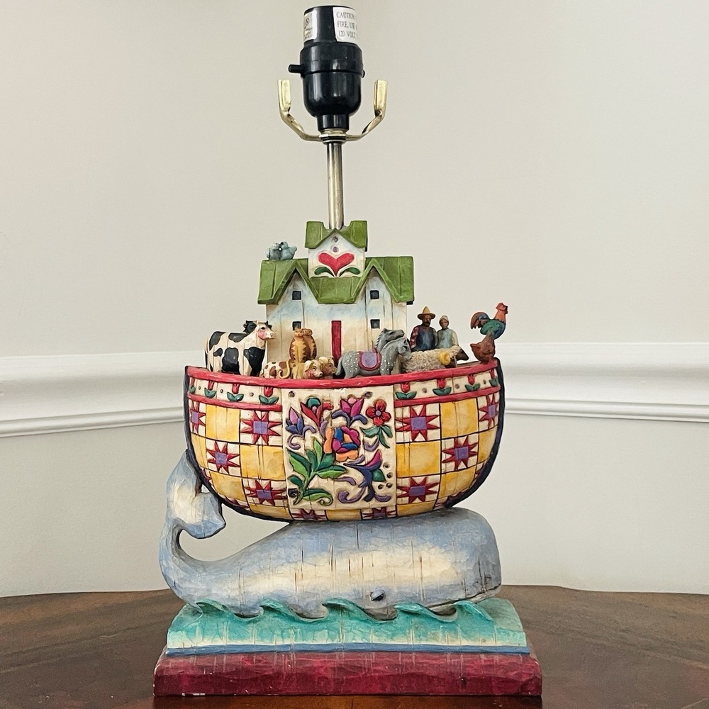 Jim‎ Shore Heartwood Creek Noah's Ark Table Lamp Children's Decor 2004
